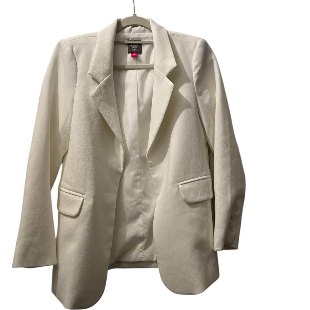 Vince Camuto Stylish White Blazer for Women Lined Front Pockets Size 4